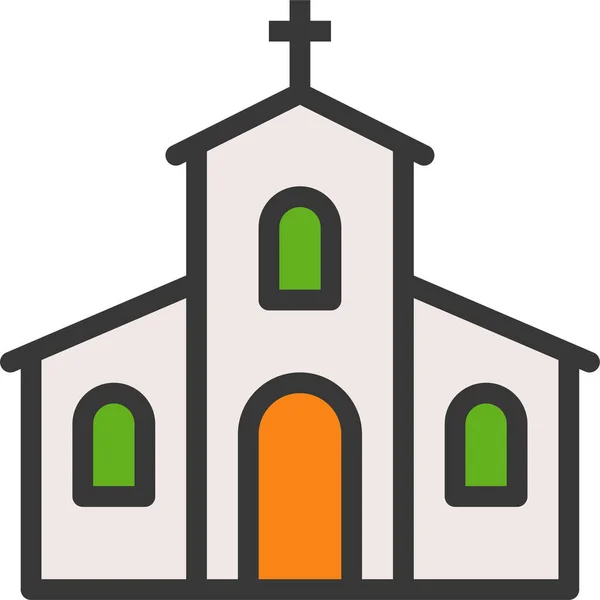 Église Irlandaise Icône Irlandaise Dans Style Filledoutline — Image vectorielle