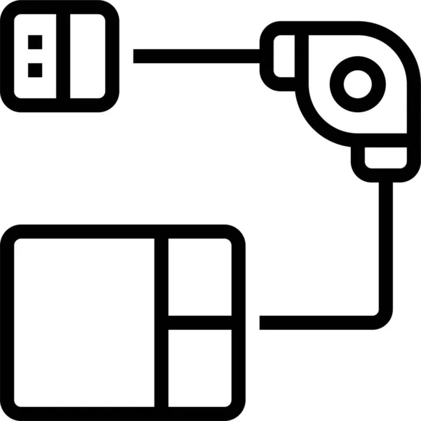 Icono Tecnología Del Ratón Ordenador Estilo Esquema — Archivo Imágenes Vectoriales