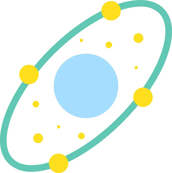 Astronomia Órbita Planeta Ícone Estilo Plano — Vetor de Stock