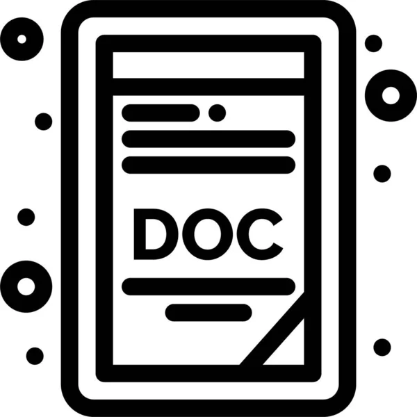 Doc Extensión Icono Del Archivo — Vector de stock