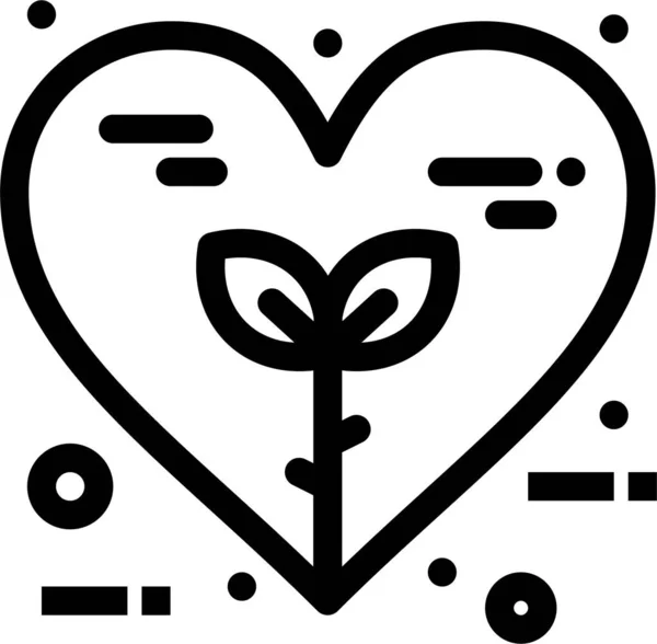 Bio Eco Corazón Icono Ecologíaambientalismo Categoría — Archivo Imágenes Vectoriales