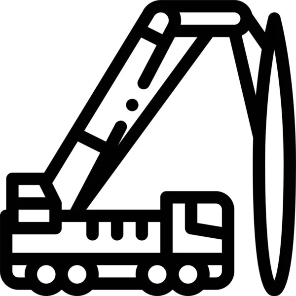 Crane Delivery Mounted Icon — Stock Vector