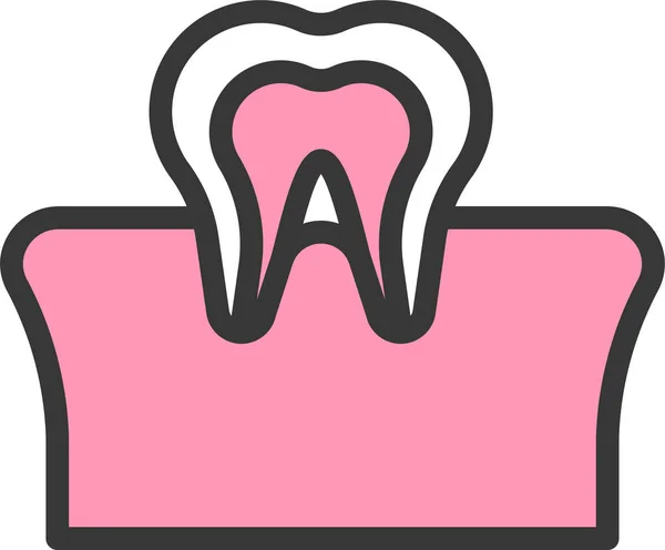 Ikona Gumy Dentystycznej Stylu Filedoutline — Wektor stockowy