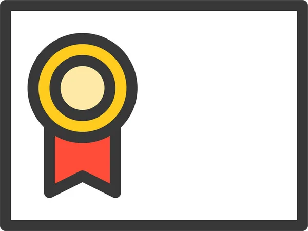 Award Badge Certificate Icon Filledoutline Style — Διανυσματικό Αρχείο