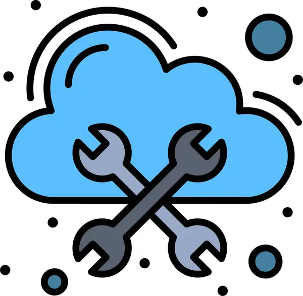Nube Base Datos Alojamiento Icono — Vector de stock