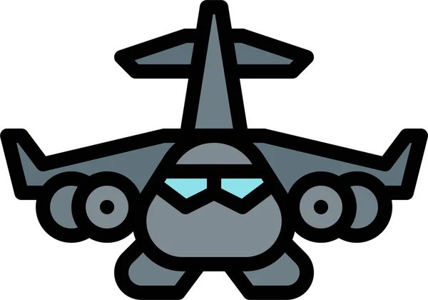 Avión Icono Transporte Militar Categoría Militarywar — Vector de stock