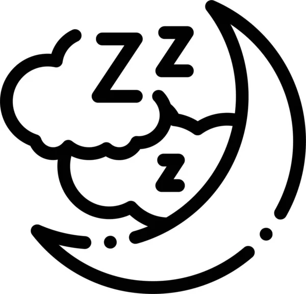 Σύννεφα Φεγγάρι Νύχτα Εικονίδιο Στυλ Περίγραμμα — Διανυσματικό Αρχείο