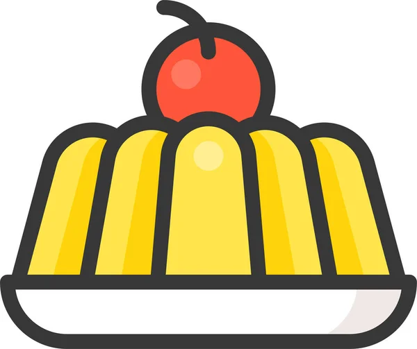 Dessert Food Jelly Icon Filledoutline Style — Vetor de Stock