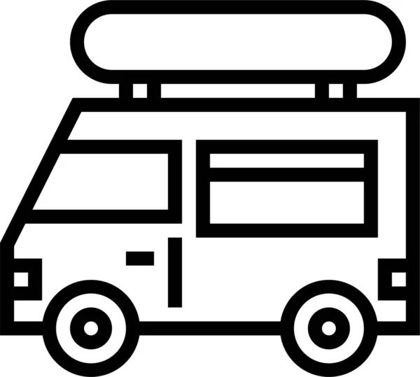 Γρήγορα Τροφίμων Φορτηγό Περίγραμμα Εικονίδιο Στυλ Περίγραμμα — Διανυσματικό Αρχείο