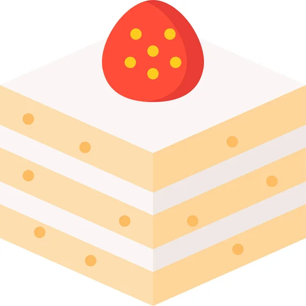面包蛋糕甜点图标 扁平风格 — 图库矢量图片