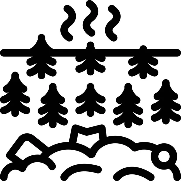 Équipement Forêt Linéaire Icône — Image vectorielle