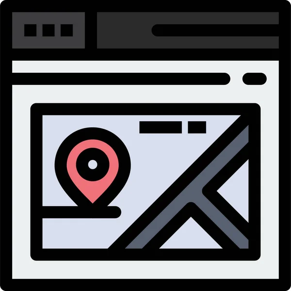 Locatie Kaart Pagina Pictogram — Stockvector