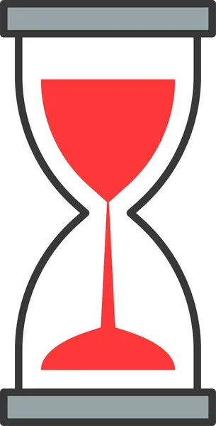 Clock Hourglass Time Icon Filledoutline Style — Stock Vector