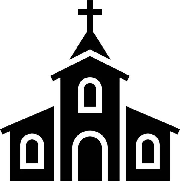 Architektur Christ Kirche Icon Lebensmitteln Kategorie — Stockvektor