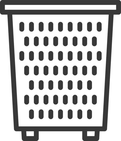 Basket Cleaning Laundry Icon Outline Style — Stock Vector