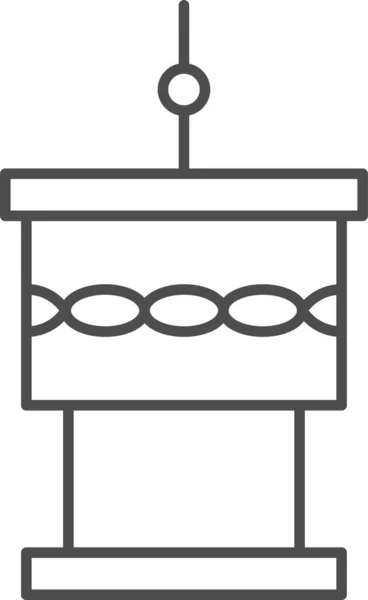 中国のランプランタンアイコンのアウトラインスタイル — ストックベクタ