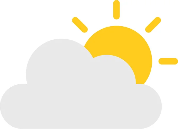 平らなスタイルの雲の太陽の天気のアイコン — ストックベクタ