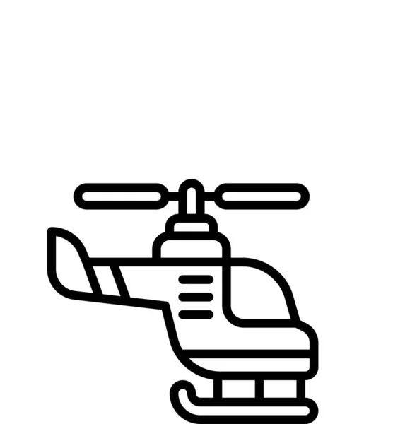 Icono Del Helicóptero Del Vehículo Transporte Estilo Esquema — Vector de stock