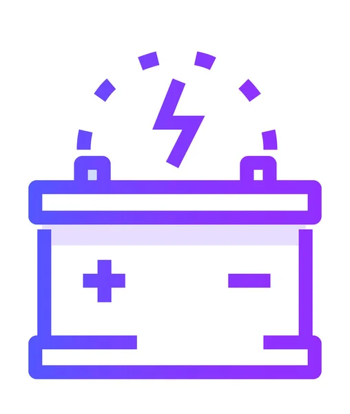 Icône Électrique Charge Batterie Dans Style Contour — Image vectorielle