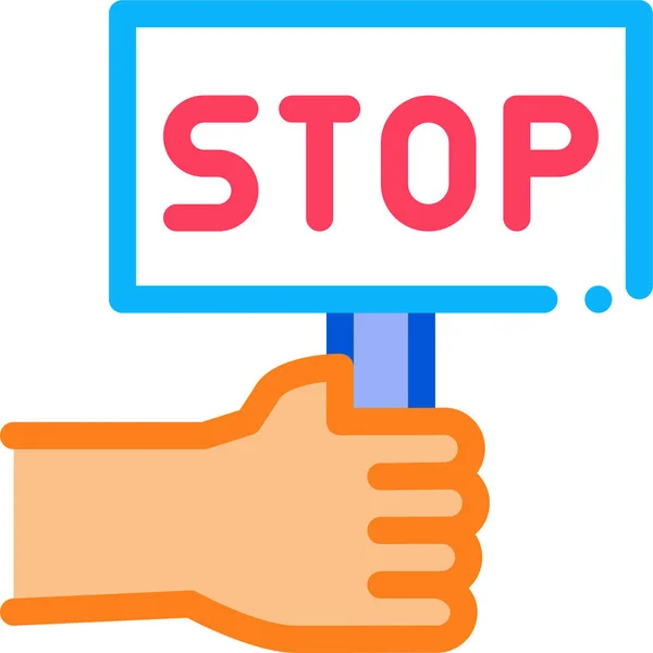 Discrimination Handshake Nameplate Icon —  Vetores de Stock