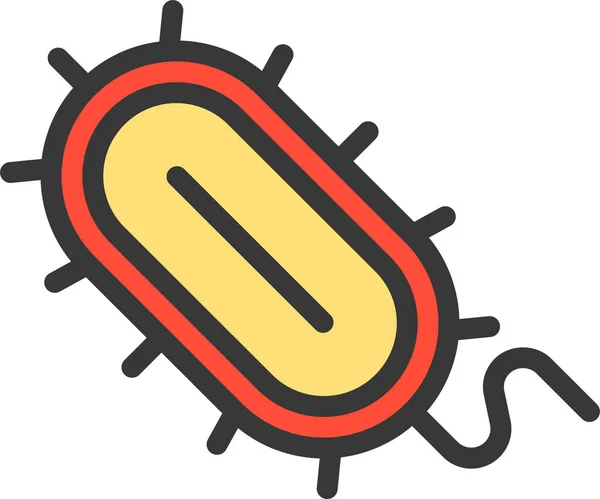 Bakteri Hücre Hastalığı Simgesi Dolgulu Ana Hat Biçiminde — Stok Vektör