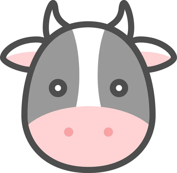 Animal Chino Vaca Icono Filledoutline Estilo — Vector de stock