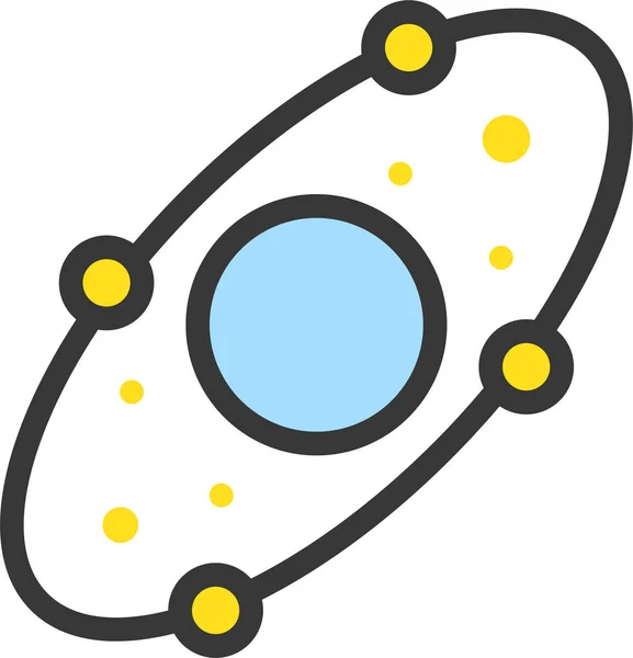 Astronomy Galaxy Orbit Icon Filledoutline Style — Stock Vector