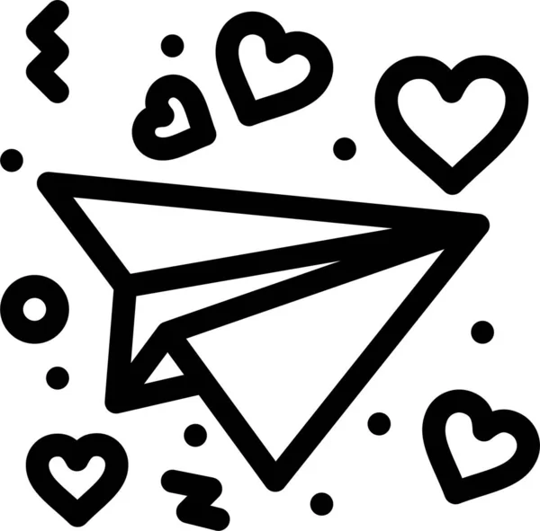 Carta Amor Valentine Icono Categoría Loveromance — Vector de stock