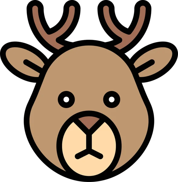 Animal Caribú Icono Navidad — Vector de stock