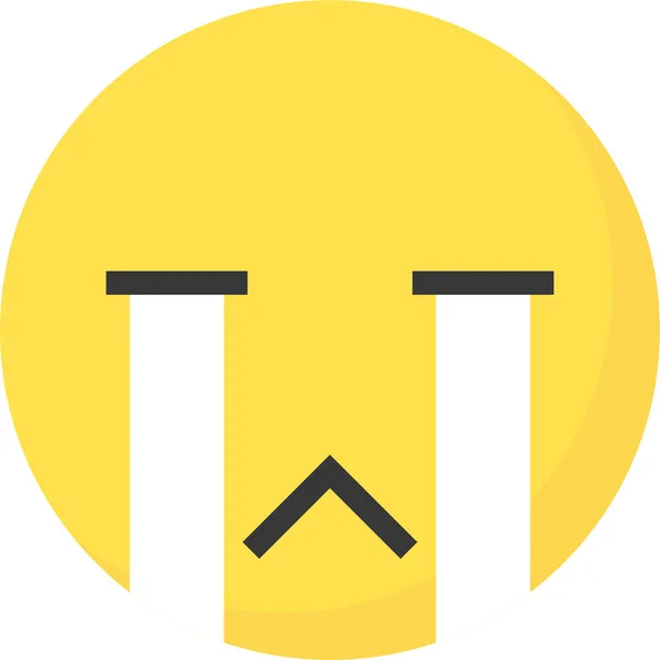 Sírás Emoji Emoticon Ikon Lapos Stílusban — Stock Vector