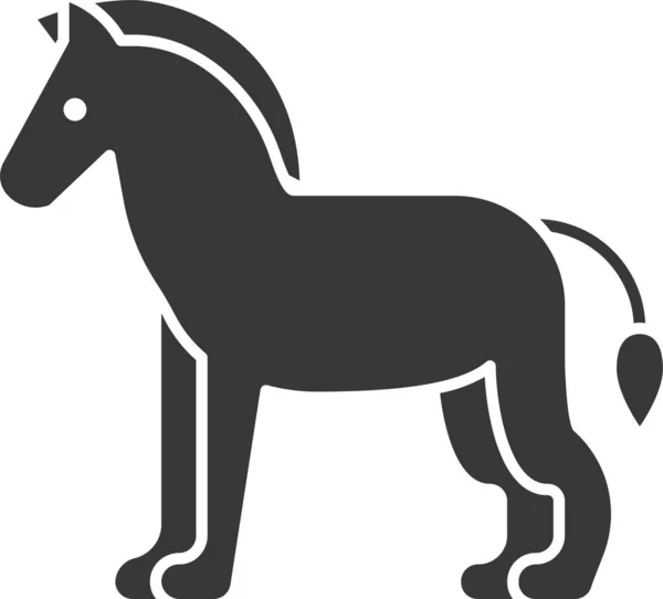 Animal Caballo Mamífero Icono Estilo Sólido — Archivo Imágenes Vectoriales