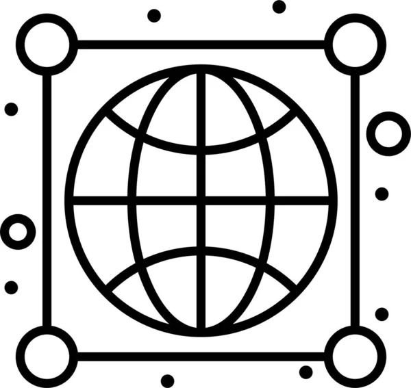 Connections Earth Globe Icon Business Management Kategorie — Stockvektor