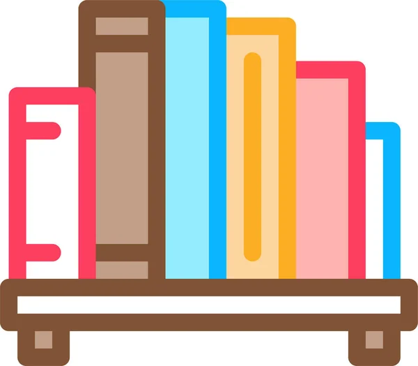 Estantería Libro Icono Computadora Educaciónescolar Categoría Aprendizaje — Vector de stock