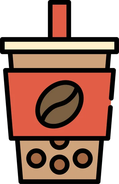 Beverage Bubble Coffee Icon Filledoutline Style — Stock Vector