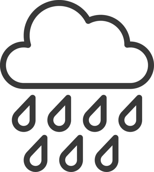 Wolkenverhangenes Bis Regensymbol Umrissen — Stockvektor