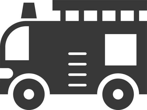 Πυροσβεστικό Όχημα Εικονίδιο Μεταφοράς Κυκλοφορίας Στερεό Στυλ — Διανυσματικό Αρχείο