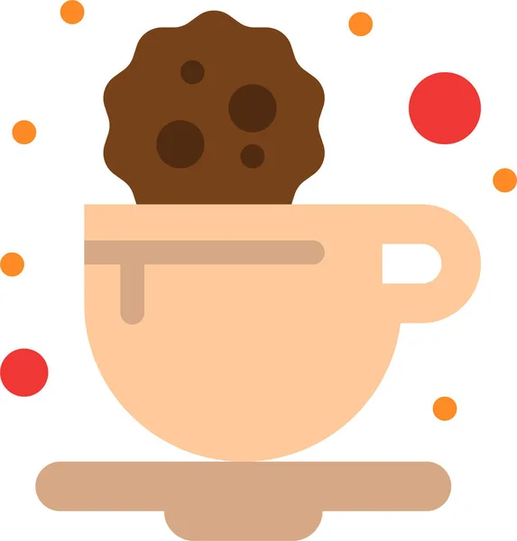 用扁平的方式打破咖啡饼干图标 — 图库矢量图片