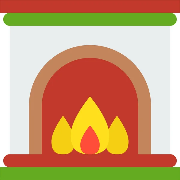 Chimney Christmas Fireplace Icon Christmas Category — Stock Vector