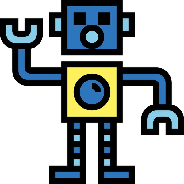 Icono Robot Figura Androide Estilo Filledoutline — Archivo Imágenes Vectoriales