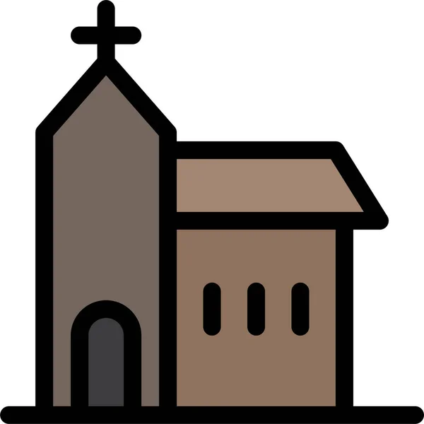 Edificio Iglesia Cristiana Icono — Vector de stock