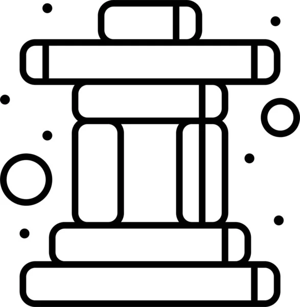 Inuit Inukshuk Icono Nativo — Vector de stock