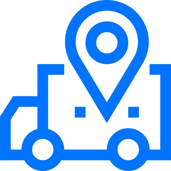 Locatie Logistiek Transport Icoon Filedoutline Stijl — Stockvector