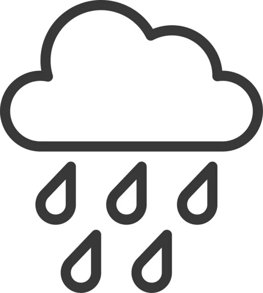Regentropfen Regenschauer Ikone Umriss Stil — Stockvektor