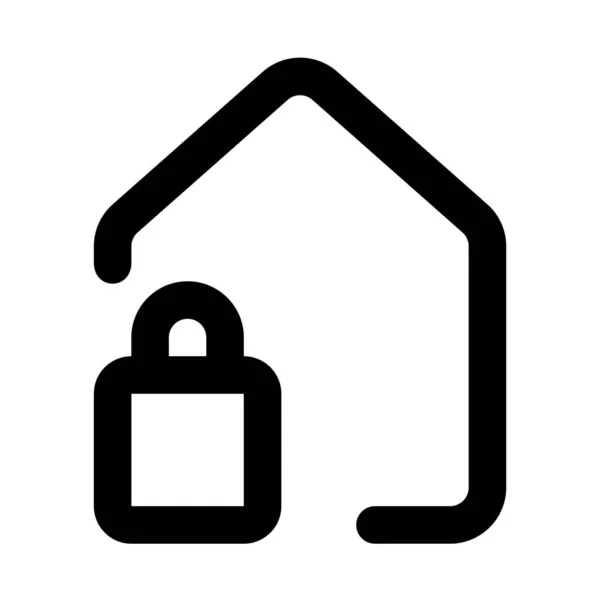 Σπίτι Προστασία Εικονίδιο Προστασίας Στυλ Περίγραμμα — Διανυσματικό Αρχείο