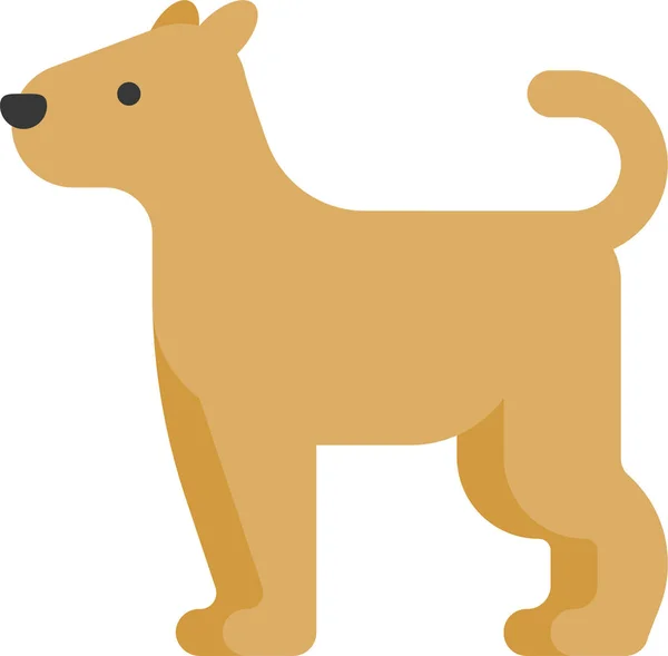 动物狗 扁平的哺乳动物图标 — 图库矢量图片