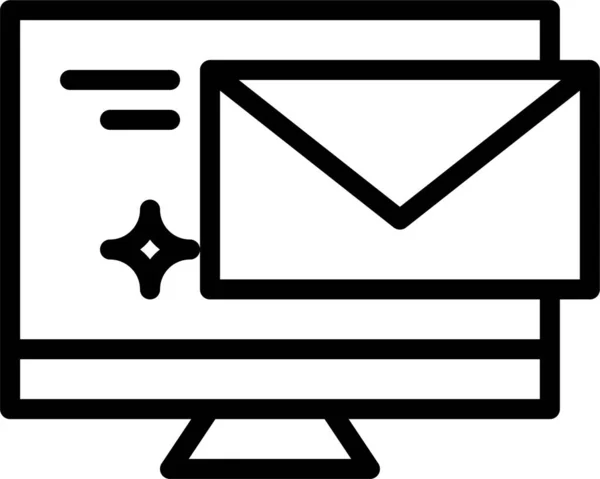 Ikona Obálky Komunikačního Mailu Stylu Osnovy — Stockový vektor
