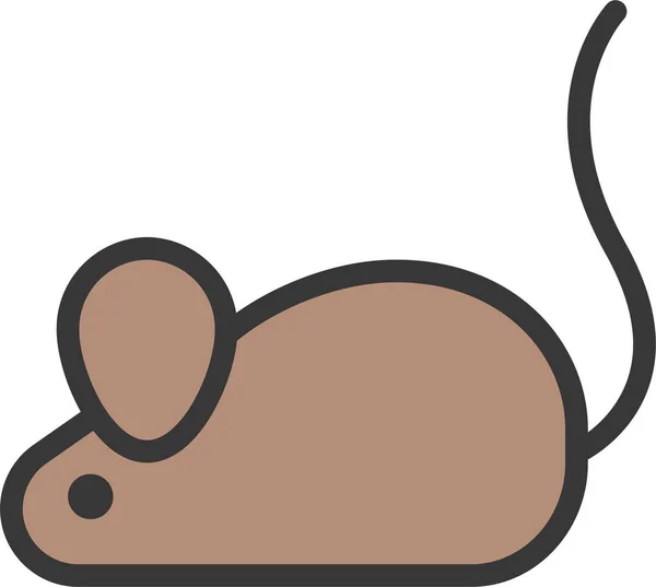 Animal Mouse Rat Icon Estilo Filledoutline — Vector de stock