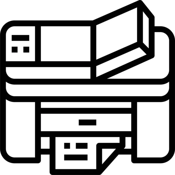 Document Fichier Imprimer Icône Dans Style Contour — Image vectorielle