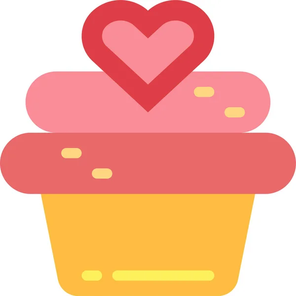 Panadería Pastel Cupcake Icono Estilo Plano — Archivo Imágenes Vectoriales