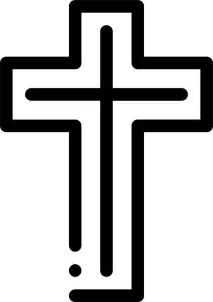 Cristianismo Igreja Cruz Ícone —  Vetores de Stock